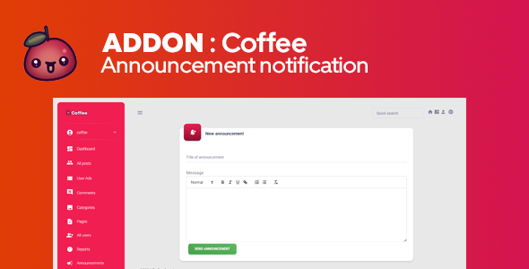 Addon - Coffee - Announcement notification