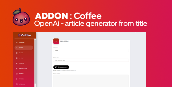 Addon - Coffee - Gerador de artigo a partir do título