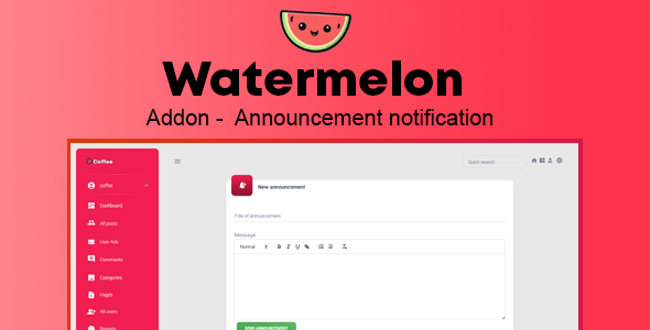 Addon Watermelon - Announcement notification