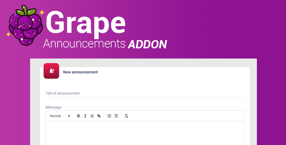 Grape - Announcement notification